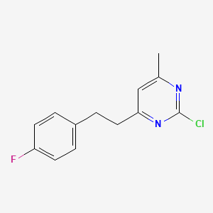 molecular formula C12H12ClN3 B1423965 2-Chloro-4-[2-(4-fluorophenyl)ethyl]-6-methylpyrimidine CAS No. 372183-70-5