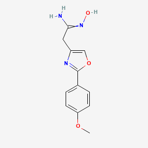 molecular formula C12H13N3O3 B1423968 N'-Hydroxy-2-[2-(4-methoxyphenyl)-1,3-oxazol-4-yl]ethanimidamide CAS No. 950029-01-3