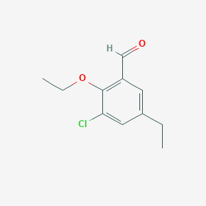 molecular formula C11H13ClO2 B1423972 3-Chloro-2-ethoxy-5-ethylbenzaldehyde CAS No. 883521-52-6