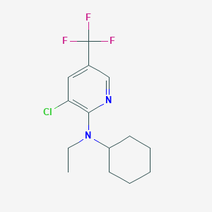 molecular formula C14H18ClF3N2 B1424001 3-Chloro-N-cyclohexyl-N-ethyl-5-(trifluoromethyl)-2-pyridinamine CAS No. 1219967-65-3