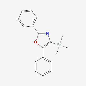 molecular formula C18H19NOSn B14240070 Oxazole, 2,5-diphenyl-4-(trimethylstannyl)- CAS No. 392333-96-9