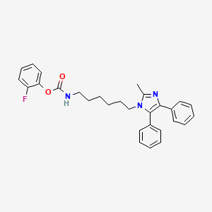 molecular formula C29H30FN3O2 B14240204 Carbamic acid, N-[6-(2-methyl-4,5-diphenyl-1H-imidazol-1-yl)hexyl]-, 2-fluorophenyl ester 