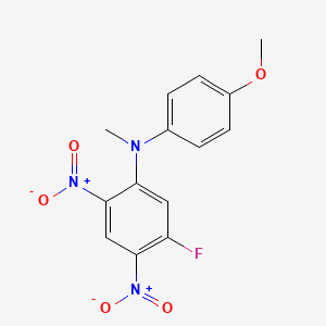 molecular formula C14H12FN3O5 B14240206 Benzenamine, 5-fluoro-N-(4-methoxyphenyl)-N-methyl-2,4-dinitro- CAS No. 377090-11-4