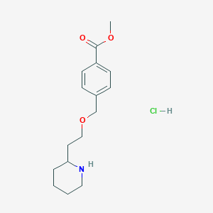 molecular formula C16H24ClNO3 B1424022 Methyl 4-{[2-(2-piperidinyl)ethoxy]-methyl}benzoate hydrochloride CAS No. 1220038-79-8