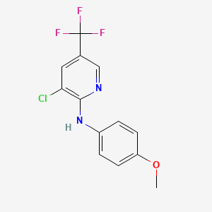 molecular formula C13H10ClF3N2O B1424023 3-chloro-N-(4-methoxyphenyl)-5-(trifluoromethyl)pyridin-2-amine CAS No. 581792-51-0