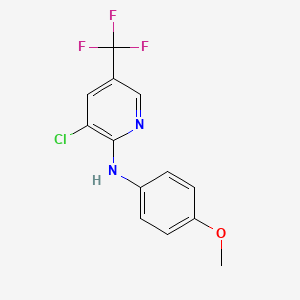 molecular formula C13H10ClF3N2O B1424023 3-Chloro-N-(4-methoxyphenyl)-5-(trifluoromethyl)-2-pyridinamine CAS No. 581792-51-0