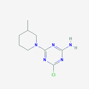molecular formula C9H14ClN5 B1424027 4-Chloro-6-(3-methyl-1-piperidinyl)-1,3,5-triazin-2-amine CAS No. 1220033-26-0