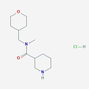 molecular formula C13H25ClN2O2 B1424045 N-Methyl-N-(tetrahydro-2H-pyran-4-ylmethyl)-3-piperidinecarboxamide hydrochloride CAS No. 1219972-70-9