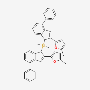 molecular formula C42H36O2Si B14240518 Silane, dimethylbis[2-(5-methyl-2-furanyl)-4-phenyl-1H-inden-1-yl]- CAS No. 380910-84-9
