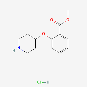 molecular formula C13H18ClNO3 B1424069 Methyl 2-(4-piperidinyloxy)benzoate hydrochloride CAS No. 936128-84-6