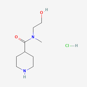 molecular formula C9H19ClN2O2 B1424071 N-(2-Hydroxyethyl)-N-methyl-4-piperidinecarboxamide hydrochloride CAS No. 1220033-55-5