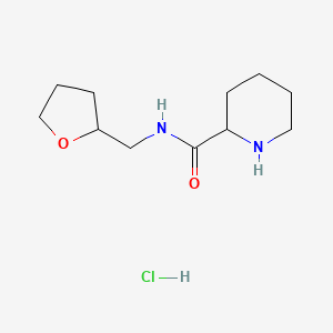 molecular formula C11H21ClN2O2 B1424093 N-(Tetrahydro-2-furanylmethyl)-2-piperidinecarboxamide hydrochloride CAS No. 1236255-16-5