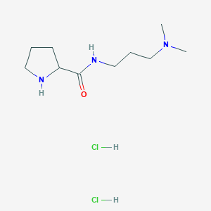 molecular formula C10H23Cl2N3O B1424107 N-[3-(Dimethylamino)propyl]-2-pyrrolidinecarboxamide dihydrochloride CAS No. 1236267-70-1