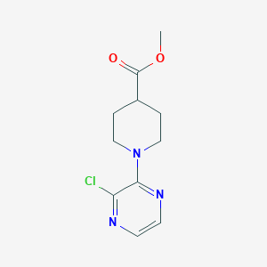molecular formula C11H14ClN3O2 B1424110 1-(3-Chloro-pyrazin-2-YL)-piperidine-4-carboxylic acid methyl ester CAS No. 1400645-27-3