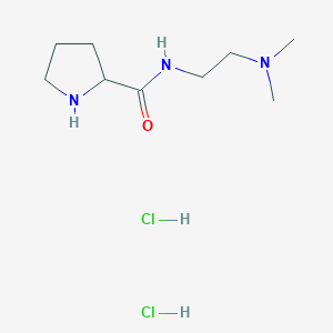 molecular formula C9H21Cl2N3O B1424126 N-[2-(Dimethylamino)ethyl]-2-pyrrolidinecarboxamide dihydrochloride CAS No. 1236256-46-4