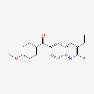 molecular formula C19H22FNO2 B14241295 Methanone, (3-ethyl-2-fluoro-6-quinolinyl)(cis-4-methoxycyclohexyl)- CAS No. 409340-79-0