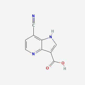 molecular formula C9H5N3O2 B1424133 7-cyano-1H-pyrrolo[3,2-b]pyridine-3-carboxylic acid CAS No. 1190312-72-1