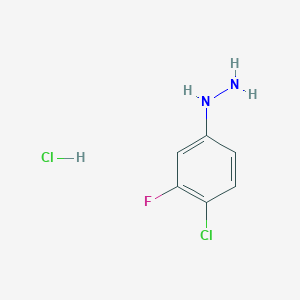 molecular formula C6H7Cl2FN2 B1424143 4-Chloro-3-fluorophenylhydrazine hydrochloride CAS No. 299163-41-0