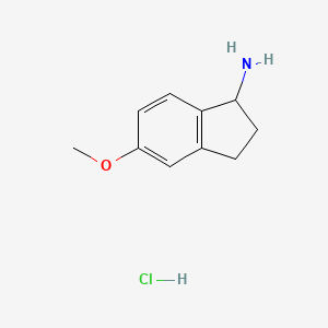 molecular formula C10H14ClNO B1424144 5-Methoxy-2,3-dihydro-1H-inden-1-amine hydrochloride CAS No. 41566-77-2