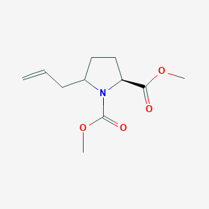 molecular formula C11H17NO4 B14241548 Dimethyl (2S)-5-(prop-2-en-1-yl)pyrrolidine-1,2-dicarboxylate CAS No. 475152-81-9