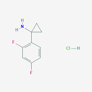 molecular formula C10H15F3N2O5 B1424155 1-(2,4-Difluorophenyl)cyclopropylamine hydrochloride CAS No. 1186663-18-2