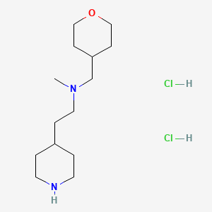 molecular formula C14H29ClN2O B1424157 N-Methyl-2-(4-piperidinyl)-N-(tetrahydro-2H-pyran-4-ylmethyl)-1-ethanamine dihydrochloride CAS No. 1219957-81-9