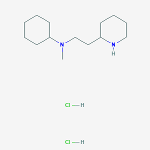molecular formula C14H30Cl2N2 B1424162 N-Methyl-N-[2-(2-piperidinyl)ethyl]-cyclohexanamine dihydrochloride CAS No. 1220017-90-2