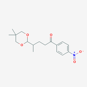 molecular formula C17H23NO5 B1424164 4-(5,5-DIMETHYL-1,3-DIOXAN-2-YL)-4'-NITROVALEROPHENONE CAS No. 898786-36-2