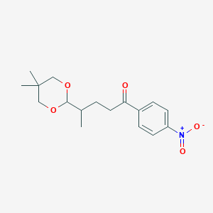 molecular formula C17H23NO5 B1424164 4-(5,5-Dimethyl-1,3-dioxan-2-yl)-1-(4-nitrophenyl)pentan-1-one CAS No. 898786-36-2
