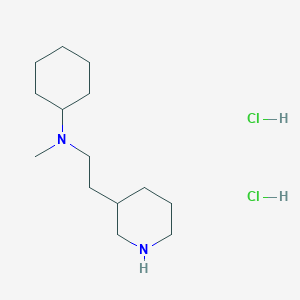 molecular formula C14H30Cl2N2 B1424169 N-Methyl-N-[2-(3-piperidinyl)ethyl]-cyclohexanamine dihydrochloride CAS No. 1219960-95-8