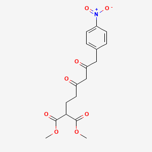 molecular formula C17H19NO8 B14241839 Dimethyl [6-(4-nitrophenyl)-3,5-dioxohexyl]propanedioate CAS No. 594818-94-7