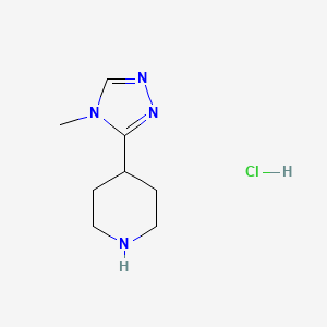 molecular formula C8H15ClN4 B1424188 4-(4-甲基-4H-1,2,4-三唑-3-基)哌啶盐酸盐 CAS No. 297171-80-3
