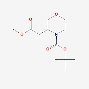 molecular formula C12H21NO5 B1424189 tert-Butyl 3-(2-methoxy-2-oxoethyl)morpholine-4-carboxylate CAS No. 959246-85-6