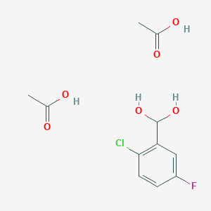 molecular formula C11H14ClFO6 B14241901 Acetic acid;(2-chloro-5-fluorophenyl)methanediol CAS No. 571903-68-9