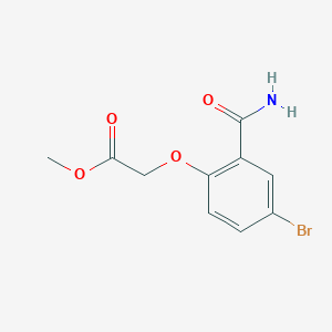 molecular formula C10H10BrNO4 B1424193 Methyl (4-bromo-2-carbamoyl-phenoxy)acetate CAS No. 1400645-33-1