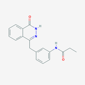 molecular formula C18H17N3O2 B14242033 N-{3-[(4-Oxo-3,4-dihydrophthalazin-1-yl)methyl]phenyl}propanamide CAS No. 420847-65-0