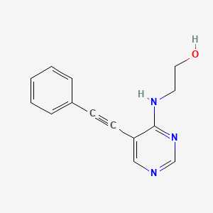molecular formula C14H13N3O B14242075 Ethanol, 2-[[5-(phenylethynyl)-4-pyrimidinyl]amino]- CAS No. 393856-02-5