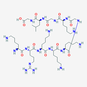 molecular formula C48H94N18O11 B14242082 L-Lysyl-N~5~-(diaminomethylidene)-L-ornithyl-L-lysyl-L-lysyl-L-lysylglycyl-L-lysylglycyl-L-leucylglycine CAS No. 494804-21-6