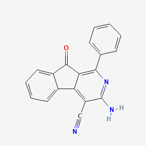 molecular formula C19H11N3O B14242173 3-Amino-9-oxo-1-phenyl-9H-indeno[2,1-C]pyridine-4-carbonitrile CAS No. 439277-04-0