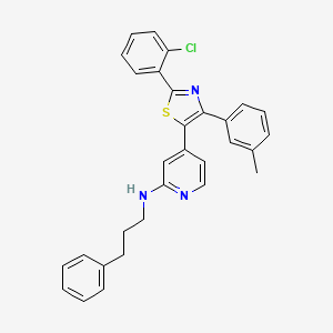 molecular formula C30H26ClN3S B14242193 N-[4-[2-(2-Chlorophenyl)-4-(3-methylphenyl)-1,3-thiazol-5-YL]-2-pyridyl]-N-(3-phenylpropyl)amine CAS No. 303163-14-6