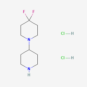 molecular formula C10H20Cl2F2N2 B1424231 4-(4,4-Difluoropiperidino)piperidine dihydrochloride CAS No. 1364631-70-8