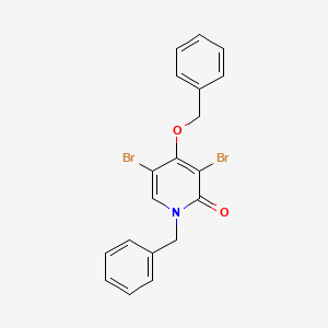 molecular formula C19H15Br2NO2 B14242408 1-Benzyl-4-(benzyloxy)-3,5-dibromopyridin-2(1h)-one CAS No. 586382-86-7