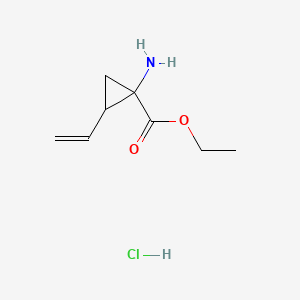 molecular formula C8H14ClNO2 B1424246 Ethyl 1-amino-2-vinylcyclopropane-1-carboxylate hydrochloride CAS No. 681807-60-3