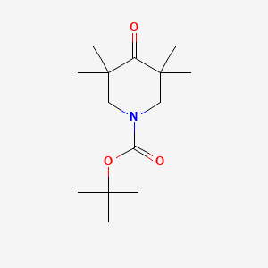 molecular formula C14H25NO3 B1424248 Tert-butyl 3,3,5,5-tetramethyl-4-oxopiperidine-1-carboxylate CAS No. 1235553-77-1