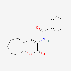 molecular formula C17H17NO3 B14242481 N-(2-oxo-6,7,8,9-tetrahydro-5H-cyclohepta[b]pyran-3-yl)benzamide CAS No. 511312-45-1