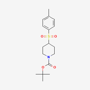 molecular formula C17H25NO4S B1424253 4-[(4-Methylphenyl)sulfonyl]-1-piperidinecarboxylic acid tert-butyl ester CAS No. 676527-72-3