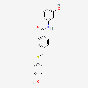 molecular formula C20H17NO3S B14242728 N-(3-Hydroxyphenyl)-4-{[(4-hydroxyphenyl)sulfanyl]methyl}benzamide CAS No. 573672-53-4