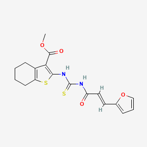 molecular formula C18H18N2O4S2 B14242746 methyl 2-({[(2E)-3-(furan-2-yl)prop-2-enoyl]carbamothioyl}amino)-4,5,6,7-tetrahydro-1-benzothiophene-3-carboxylate 