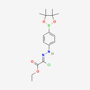 molecular formula C16H22BClN2O4 B1424277 2-Chloro-2-(4'-(4,4,5,5-tetramethyl-1,3,2-dioxaborolan-2-yl)phenylhydrazono)acetic acid ethyl ester CAS No. 1310384-14-5