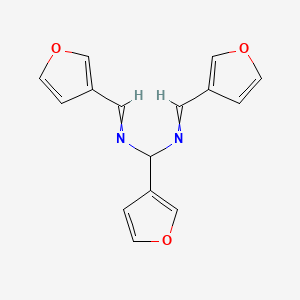 molecular formula C15H12N2O3 B14242782 N,N'-[(Furan-3-yl)methylene]bis[1-(furan-3-yl)methanimine] CAS No. 518977-04-3